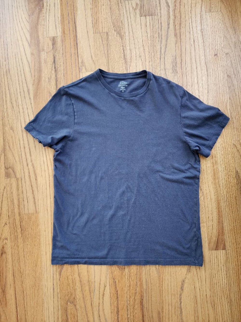 J.Crew Essential Tee in Faded Slate Blue / Charcoal Gray (Large)